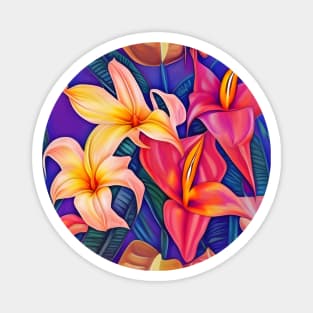 Tropical Flowers Five Magnet